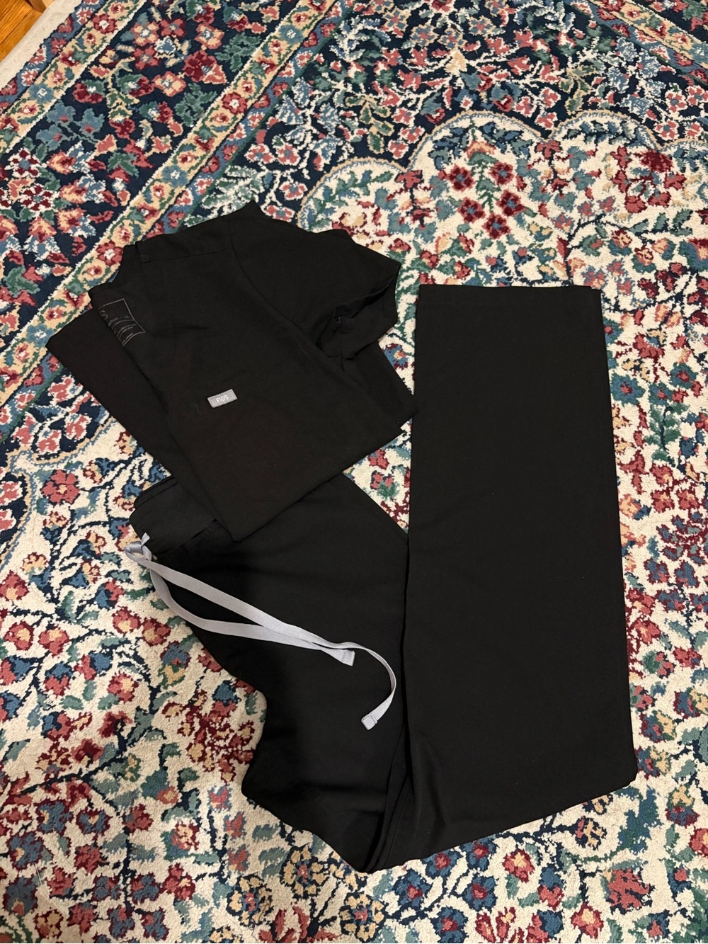 Figs Black Scrub Set XS